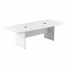 Bush Business Furniture 96W x 42D Boat Top Conference Table w Wood Base White - 99TB9642WHK