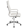 Flash Furniture High Back White LeatherSoft Contemporary Ribbed Executive Swivel Office Chair - BT-20595H-1-WH-GG
