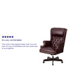 Flash Furniture High Back Traditional Tufted Burgundy LeatherSoft Executive Ergonomic Office Chair with Oversized Headrest & Arms - CI-J600-BY-GG