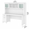 Bush Furniture Somerset 72"W Desk with Hutch White - SET018WH