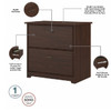 Bush Cabot Collection L-Shaped Desk 60" Package Modern Walnut - CAB005MW