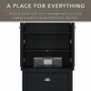 Bush Furniture Fairview 60W L Shaped Desk and 2 Door Storage Cabinet with File Drawer Antique Black - FV009AB