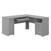 Bush Furniture Fairview 60W L Shaped Desk with Drawers and Storage Cabinet Cape Cod Gray - WC53530-03K