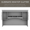 Bush Furniture Fairview 60W L Shaped Desk with Hutch, Bookcase, Storage, and File Cabinets Cape Cod Gray - FV014CG