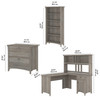Bush Furniture Salinas 60" L-Shaped Desk with Hutch, Lateral File and Bookcase Driftwood Gray - SAL007DG