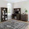 Bush Furniture Salinas Mission Desk with Hutch, Lateral File and Bookcase Ash Brown - SAL002ABR