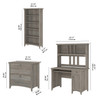 Bush Furniture Salinas Mission Desk with Hutch, Lateral File and Bookcase Driftwood Gray - SAL002DG