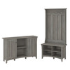 Bush Furniture Salinas Entryway Storage Set with Hall Tree, Shoe Bench, and Accent Cabinet Driftwood Gray - SAL008DG