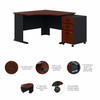 Bush Business Furniture Series A Corner Desk 48" with 3-Drawer File Hansen Cherry - SRA035HCSU