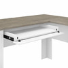 Bush Furniture Fairview 60W L Shaped Desk with Hutch in Pure White and Shiplap Gray - FV004G2W