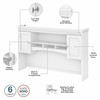 Bush Furniture Fairview 60W L Shaped Desk with Hutch and Storage Cabinet in Pure White and Shiplap Gray - FV012G2W