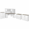 Bush Furniture Fairview 60W L Shaped Desk with Hutch, File Cabinet, Bookcase and Storage in Pure White and Shiplap Gray - FV014G2W