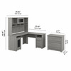 Bush Cabot Collection L-Shaped Desk 60" Package Linen Modern Gray - CAB005MG