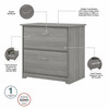 Bush Cabot Collection L-Shaped Desk 60" Package Linen Modern Gray - CAB005MG