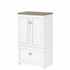 Bush Furniture Fairview 2 Door Storage Cabinet with File Drawer in Pure White and Shiplap Gray - WC53680-03