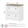 Bush Furniture Fairview Lateral File Cabinet in Pure White and Shiplap Gray - WC53681-03