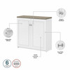 Bush Furniture Fairview 2 Door Storage Cabinet Pure White and Shiplap Gray - WC53696-03