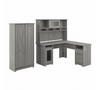 Bush Furniture Cabot Collection 60W L Shaped Computer Desk with Hutch and Tall Storage Cabinet Modern Gray - CAB017MG