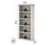 Bush Furniture Yorktown Tall 5 Shelf Bookcase in Linen White Oak - WC40466-03