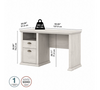 Bush Furniture Yorktown 50W Home Office Desk with Storage in Linen White Oak - WC40423-03