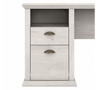 Bush Furniture Yorktown 60W L Shaped Desk with Hutch in Linen White Oak - YRK001LW