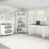 Bush Key West 48W Writing Desk Shiplap Gray and Pure White - KWD148G2W-03