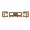 Bush Furniture Key West Coffee Table with Set of 2 End Tables Reclaimed Pine - KWS023RCP
