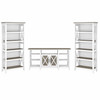 Bush Furniture Key West Tall TV Stand with a Set of 2 Bookcases Shiplap Gray/Pure White - KWS027G2W