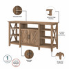 Bush Furniture Key West Tall TV Stand with a Set of 2 Bookcases Reclaimed Pine - KWS027RCP