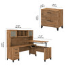 Bush Furniture Somerset 72W 3 Position Sit to Stand L Shaped Desk with Hutch and File Cabinet Fresh Walnut - SET016FW