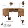 Bush Furniture Somerset 60W L Shaped Desk with Storage Fresh Walnut - WC81330K
