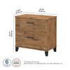 Bush Furniture Somerset 2 Drawer Lateral File Cabinet Fresh Walnut - WC81380