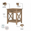 Bush Key West End Table with Storage Reclaimed Pine -  KWT120RCP-03