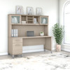 Bush Furniture Somerset 72W Office Desk with Drawers and Hutch in Sand Oak - SET018SO