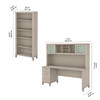 Bush Furniture Somerset 72W Office Desk with Hutch and 5 Shelf Bookcase in Sand Oak - SET020SO