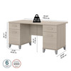Bush Furniture Somerset 60W Office Desk with Drawers in Sand Oak - WC81128K