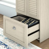 Bush Furniture Fairview 2 Door Storage Cabinet with File Drawer Antique White - WC53280-03