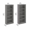 Bush Saratoga Tall 5-Shelf Bookcase, Set of 2 Modern Gray - SAR008MG