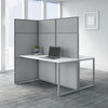 Bush Business Furniture  Easy Office 60W 2 Person Desk with 66H Cubicle Panel Pure White - EODH460WH-03K