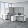 Bush Business Furniture  Easy Office 60W 4 Person Desk with 66H Cubicle Panel and File Cabinets Pure White - EODH66SWH-03K