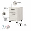 Bush Key West 2 Drawer Mobile File Cabinet Linen White Oak - KWF116LW-03