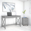 Bush Key West 48W Writing Desk with 2 Drawer Mobile Filing Cabinet Cape Cod Gray - KWS001CG