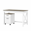 Bush Key West 48W Writing Desk with 2 Drawer Mobile Filing Cabinet Shiplap Gray - KWS001G2W