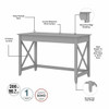 Bush Key West 48W Writing Desk with 2 Drawer Lateral File Cabinet Cape Cod Gray - KWS003CG