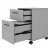 Bush Key West 60W L-Shaped Desk with Mobile File Cabinet and 5 Shelf Bookcase Cape Cod Gray - KWS016CG