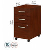 Bush Business Furniture Studio C Mobile Pedestal File 3-Drawer Assembled Hansen Cherry - SCF216HCSU