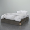 Nexera Queen Size Storage Platform Bed, 3-Drawer, Bark Grey - 376044 