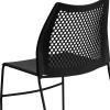 Flash Furniture HERCULES Black Stack Chair with Air-Vent Back Sled Base Black - RUT-498A-BLACK-GG