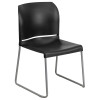 Flash Furniture Full Back Contoured Stack Chair with Sled Base Black - RUT-238A-BK-GG