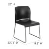 Flash Furniture Full Back Contoured Stack Chair with Sled Base Black - RUT-238A-BK-GG